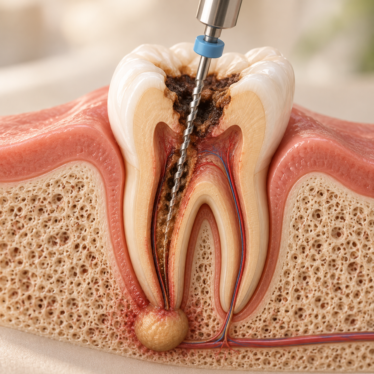 Root canal treatment illustration